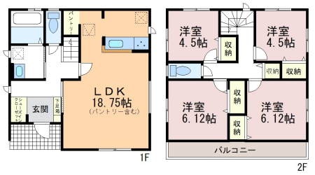  �l�C�̃p���g���[��������L��LDK��2�K��4�������@�\�I�ɔz�����Ԏ��ł��B