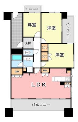  �S�ʃo���R�j�[��LDK�d�l